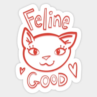 Feline Good Kitty Cat pink variant Sticker